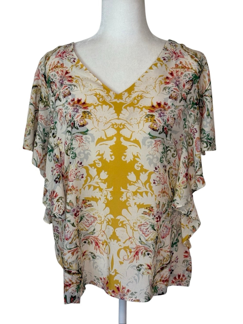 Sundance Arabella V-Neck Flutter Sleeve Blouse. Sz. M. Great Condition!